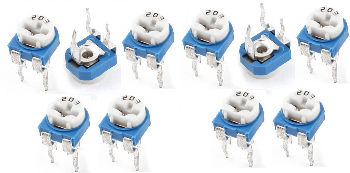 risarya 20K(203) ,10PCS,DIP,SINGLE TURN,PRESET,POTENTIOMETER Variable Resistor image 1