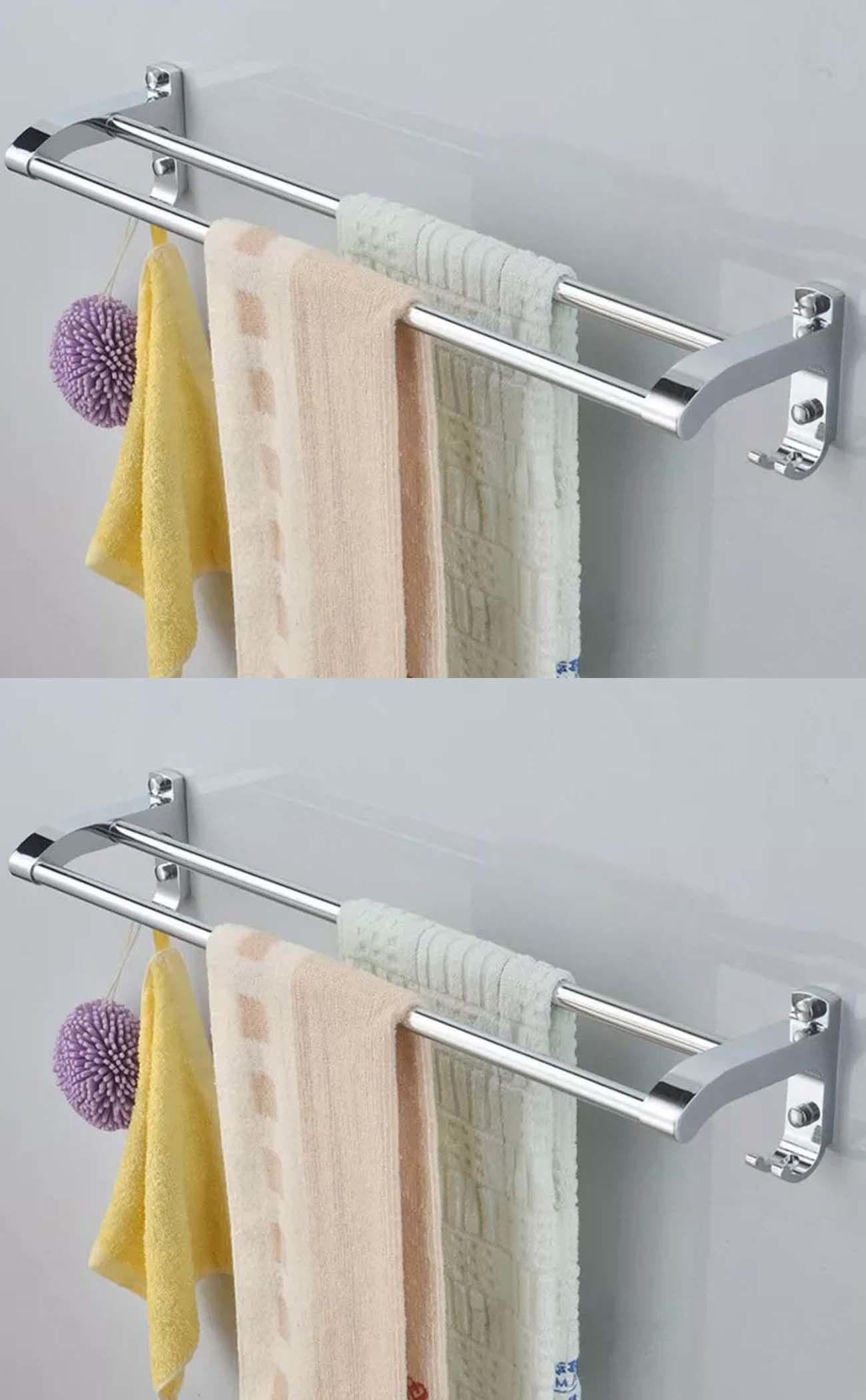 istar New Look Double Rod Towel Rod Silver Towel Holder (Stainless Steel) 24 inch 2 Bar Towel Rod-picture-13