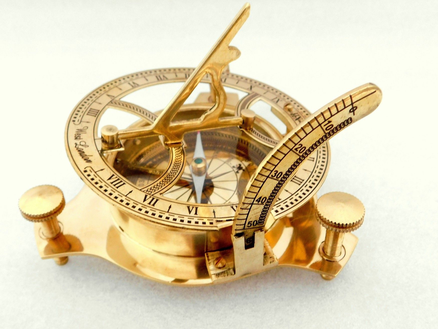 Hand Madwe Brass Sundial Compass Marine Nautical Antique Fully Functional Compass Compass-image-35