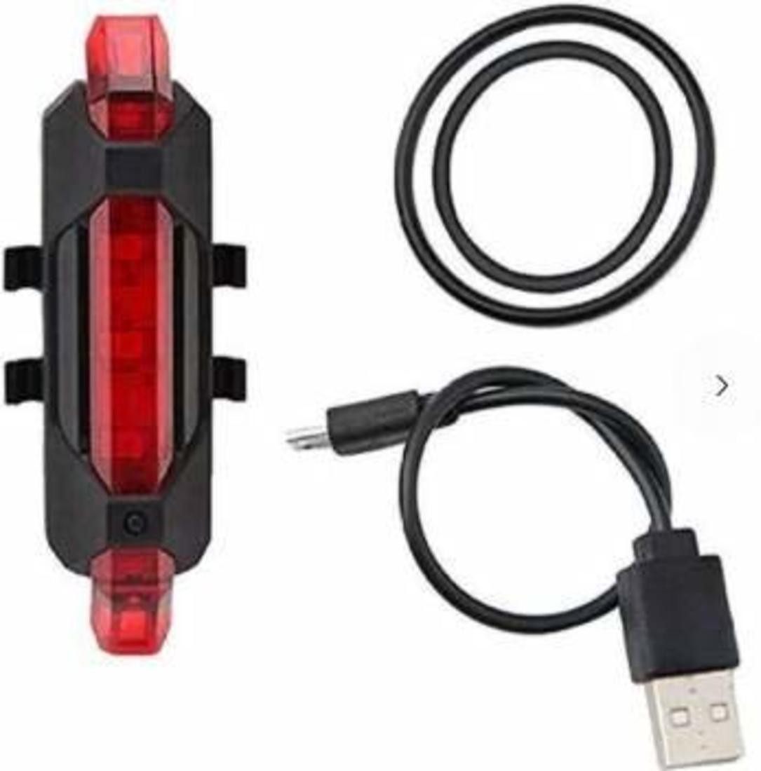 craft bunny Imported USB Rechargeable Red Color Led Bicycle Rear Tail Light. LED Rear Break Light image 1
