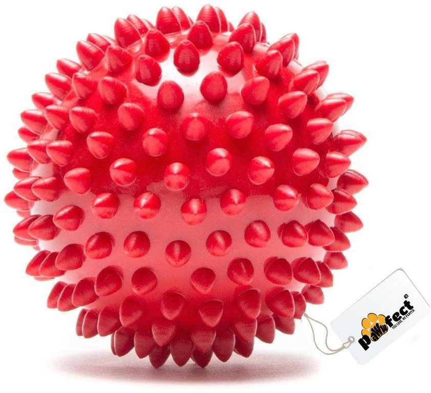 Natural Rubber Spiked Teether Ball, Dog Chew Toy, Puppy Teething Toy, Size - 3 Inches, Rubber Ball For Dog-image-45