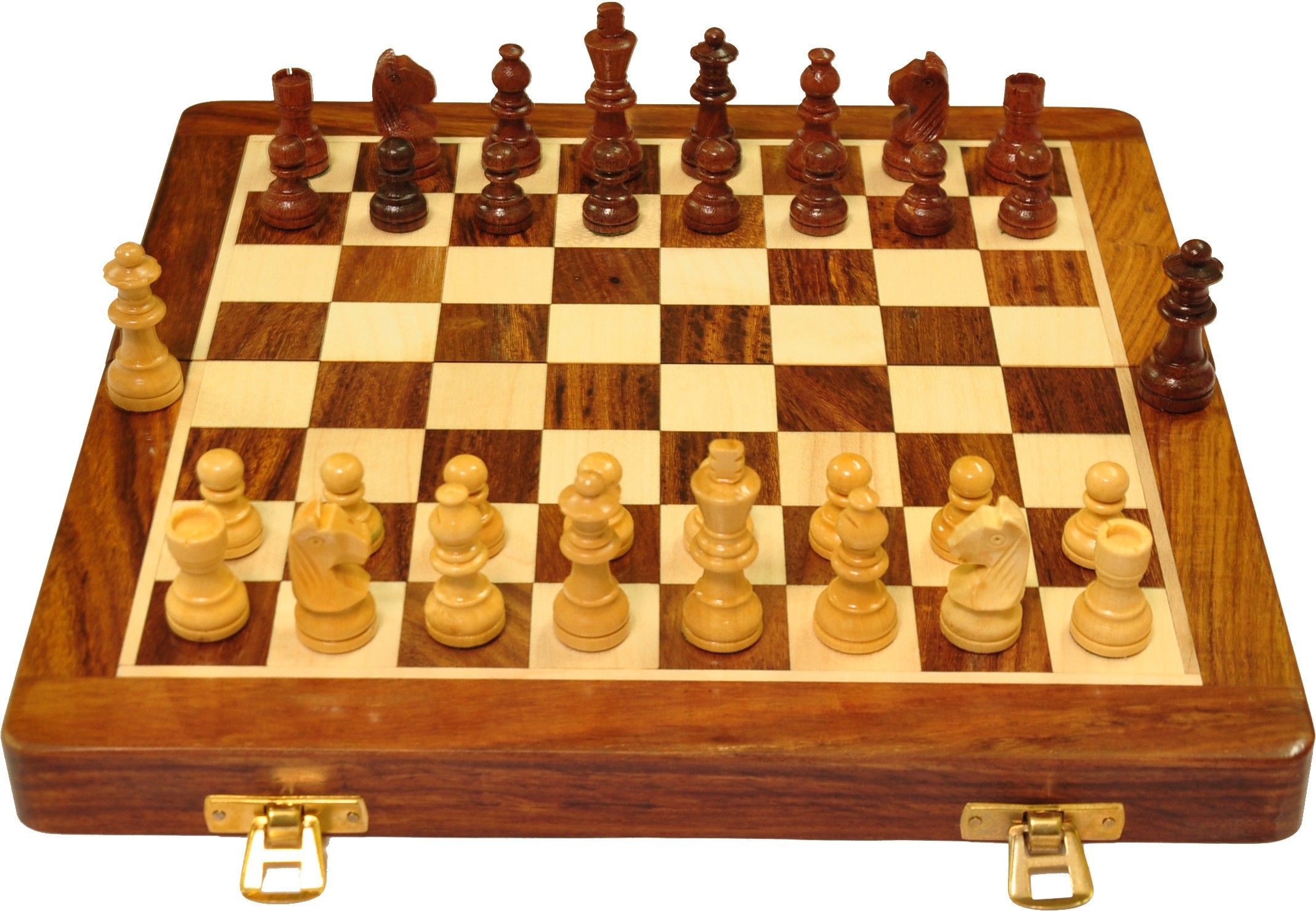 10 inch Magnetic wooden chess board set with 32 chess pieces and 2 extra queens 6 cm Chess Board
