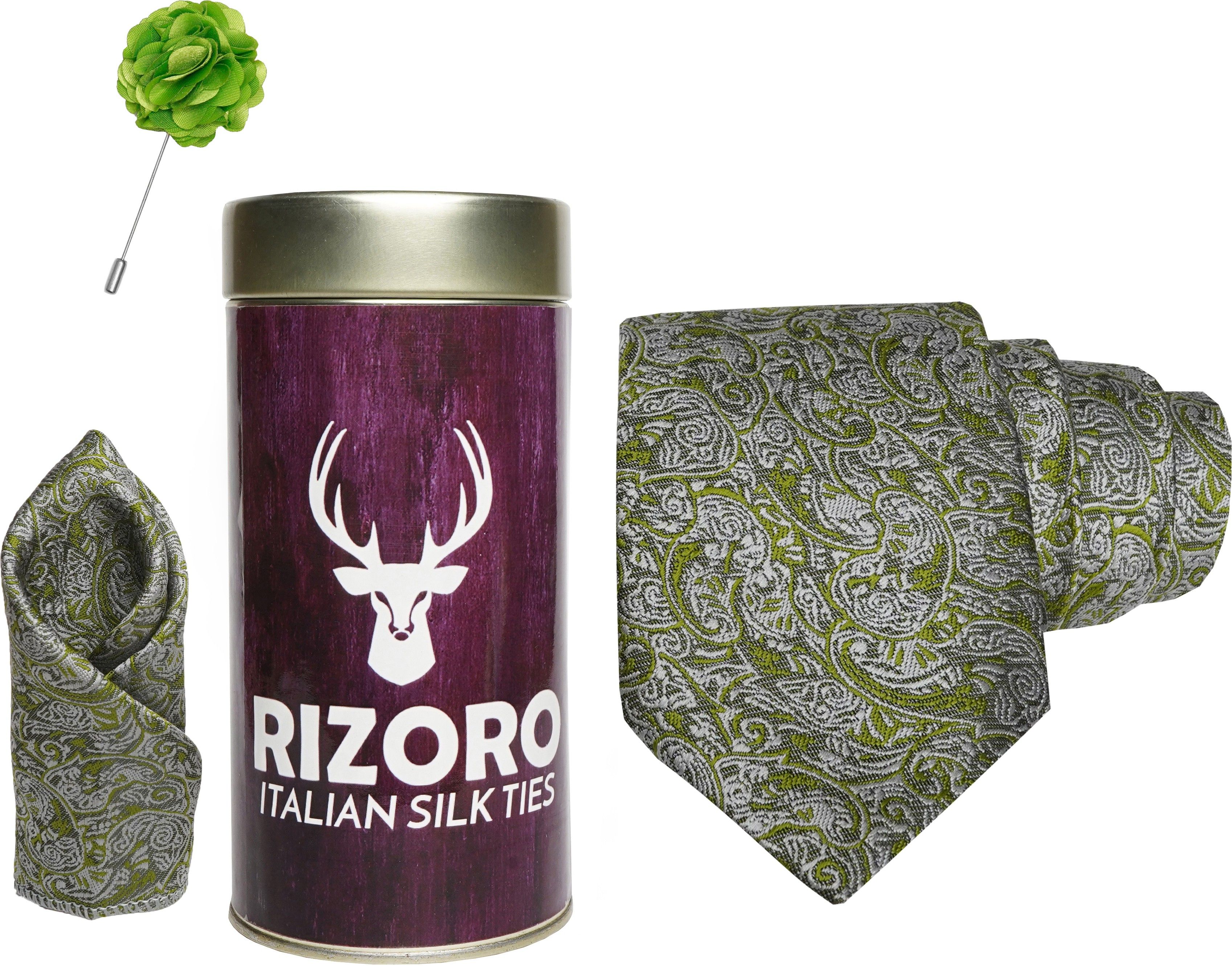 RIZORO Satin Cufflink & Tie Pin Set-image-42