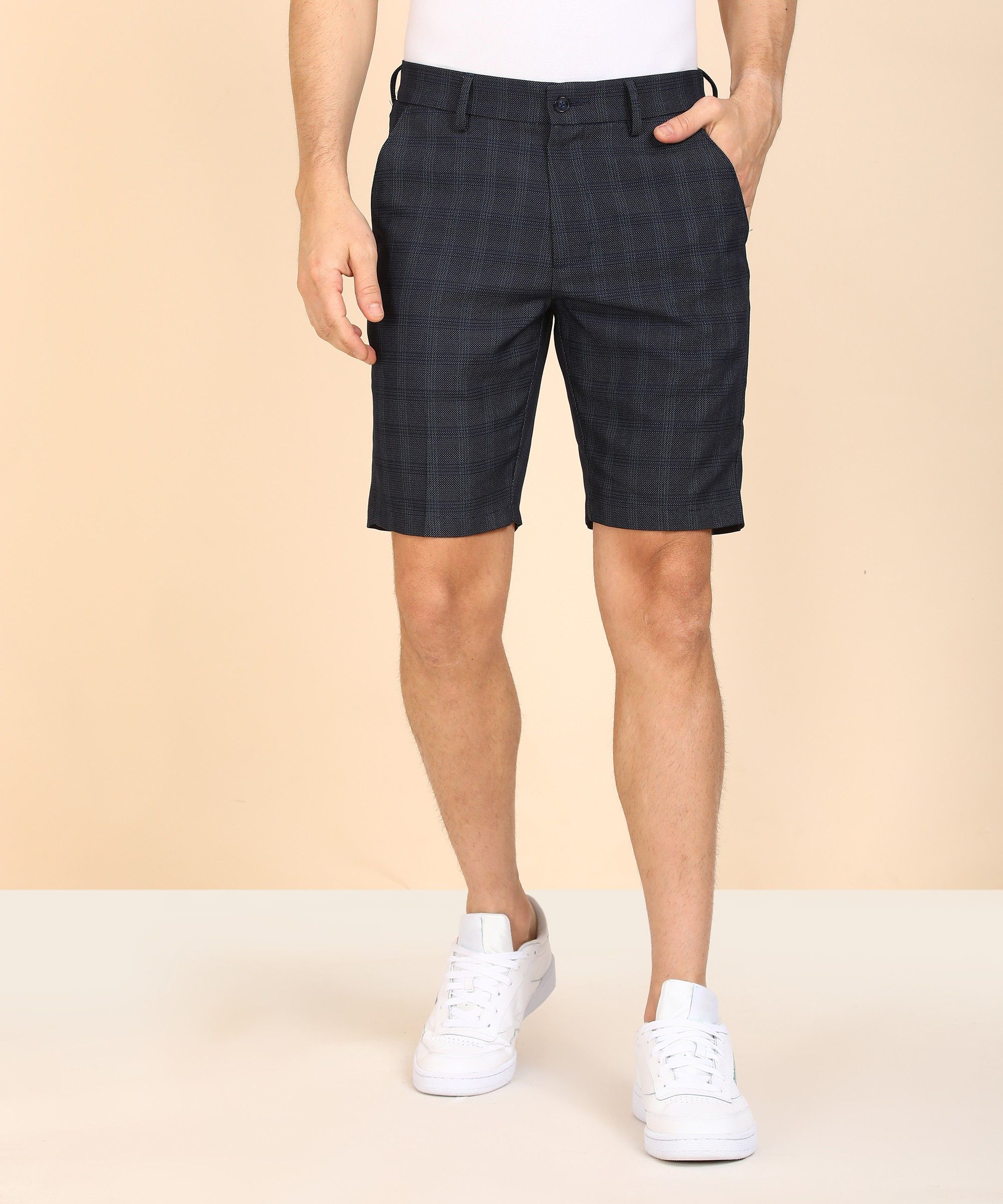 Self Design Men Blue, Grey Chino Shorts-image-32