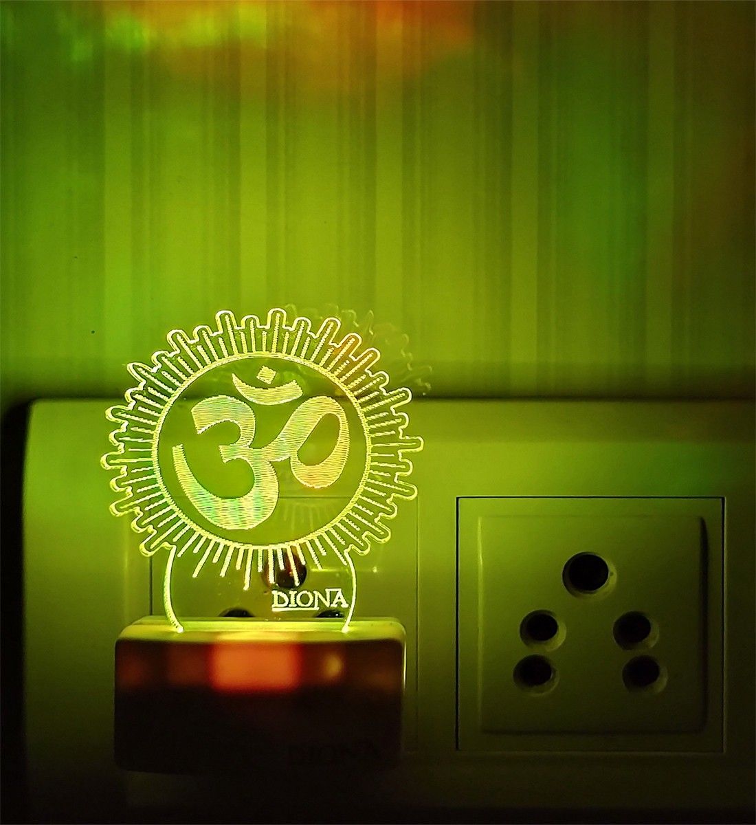Om 3D LED Multi Colour Changing Night Lamp Home Decor Small Portable Corporate Gifts Night Light Divine Illusion Omkara Wall Light Hindu Symbol Night Lamp-image-4