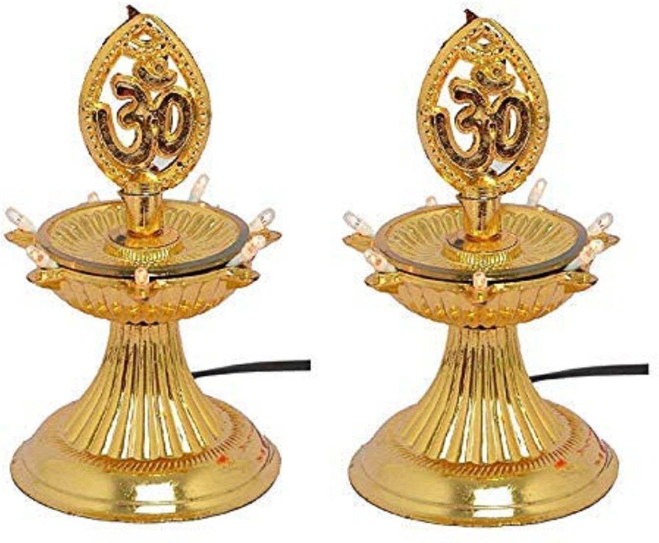 Single Layer Electric Diya Deepak Light Lamp LED Light for Home Temple Decor-7 deep Table Lamp-image-34