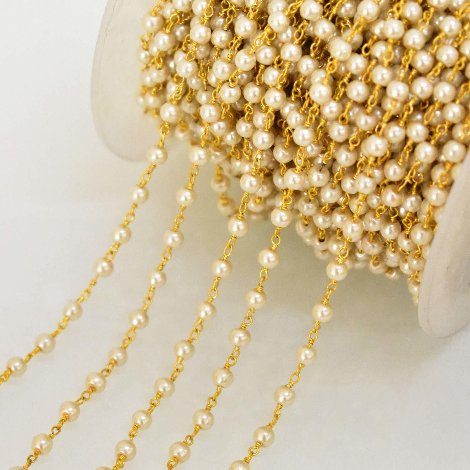 crafto Jewellery Making Beaded Chain(White Color, 5 Mtr)-picture-14