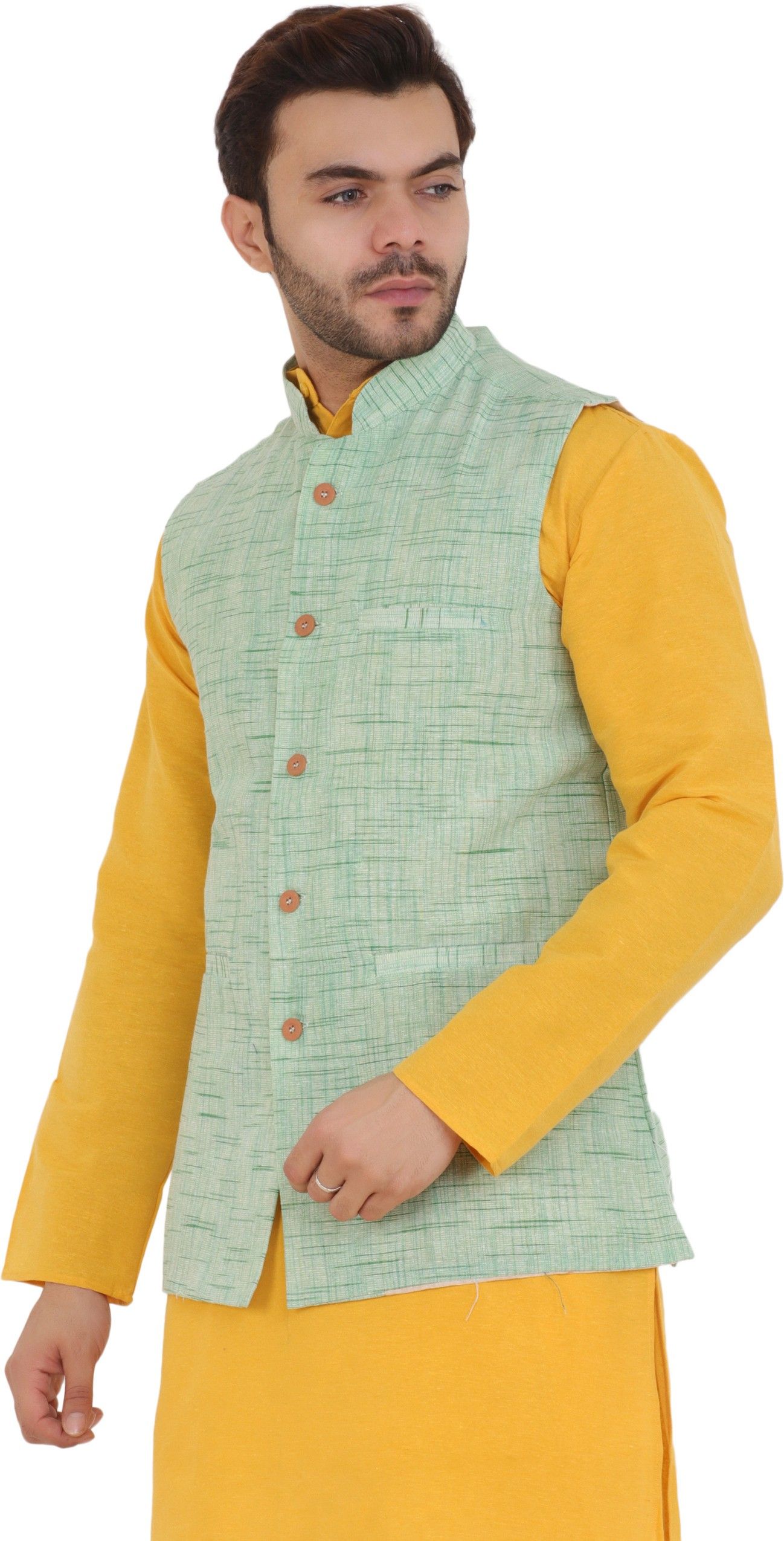 latest chikan Men Self Design Nehru Jacket-picture-13