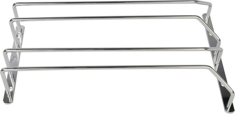 Two Rows Wine Glass Rack in Chrome Finish (Under Cabinet Wine Glass Holder) (Hanging Rack Wine Glass) (Goblet Storage Hanger) (Stemware Organizer) (Rack for Bar Kitchen) (WDA-GR-2) Iron Wine Rack-image-3