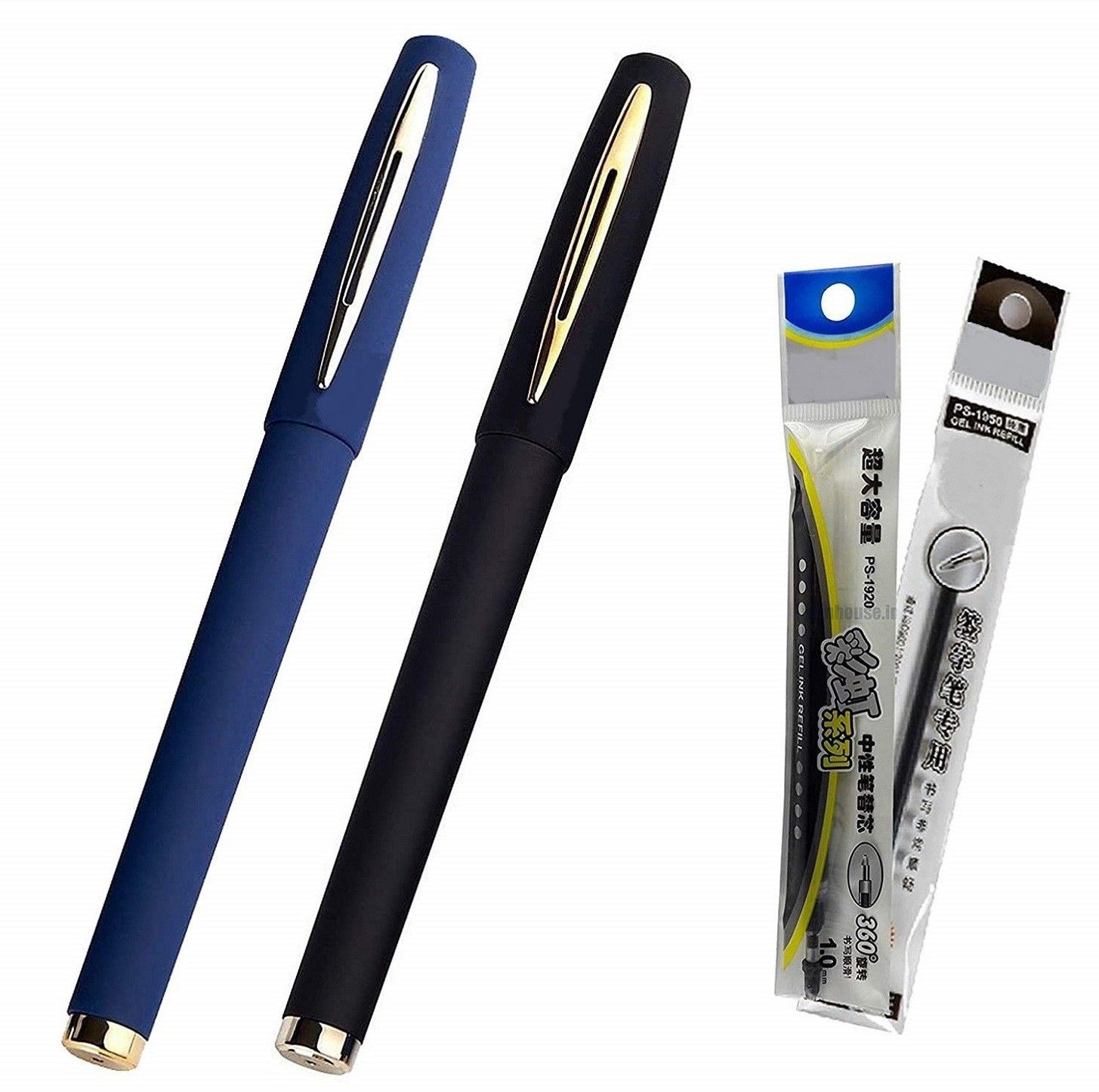 Baoke Blue and Black 1.0mm Gel Pen for smooth writing, Matte Body Finish with 1 Blue and 1 Black 1.00mm Refill Gel Pen-image-49