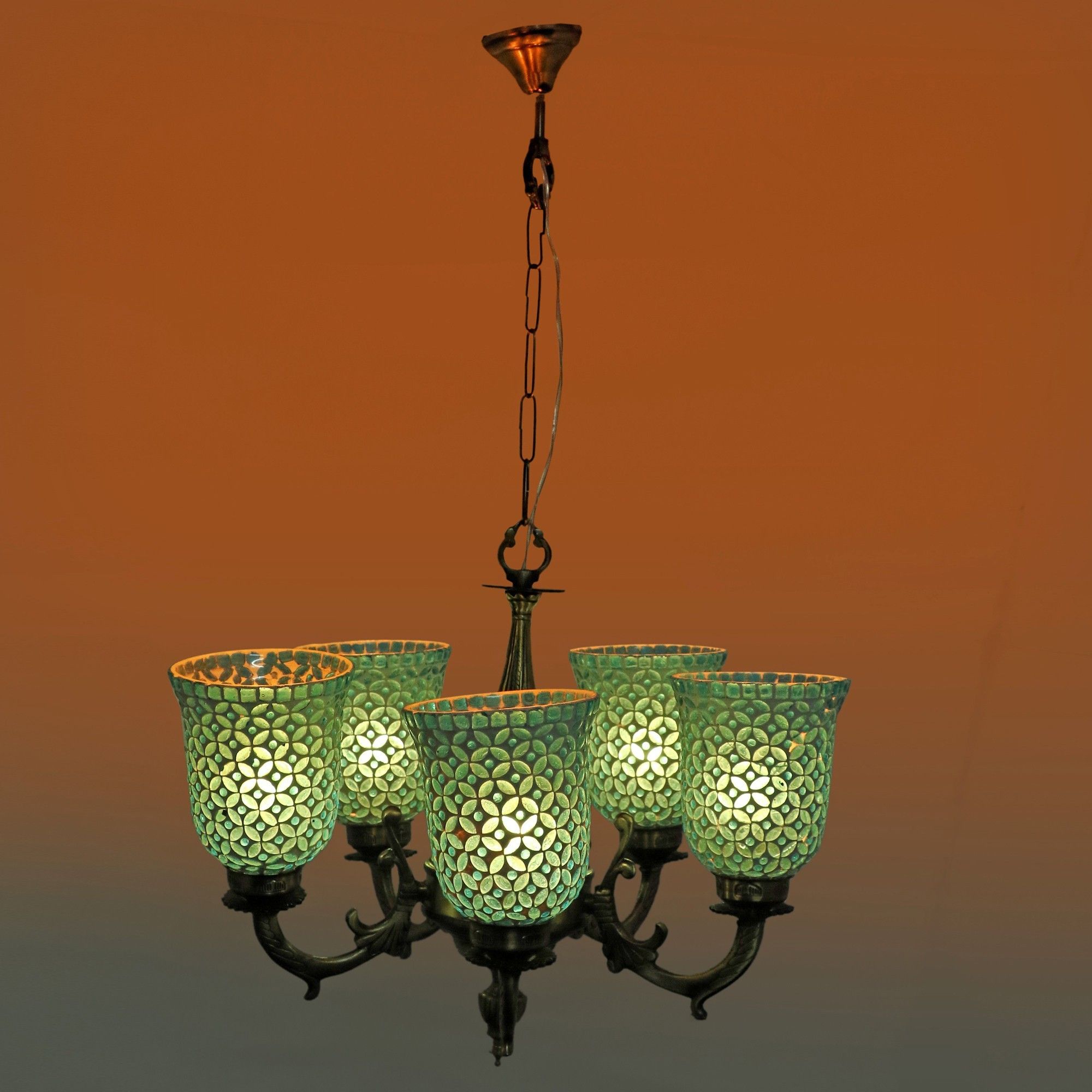 1st time Royal Chandelier Decorate With Chips & BeedsGlass For Magical & Romantic Lighting Effect ,5 Light Ceiling Pandent Lamp- K10 Chandelier Ceiling Lamp-picture-27