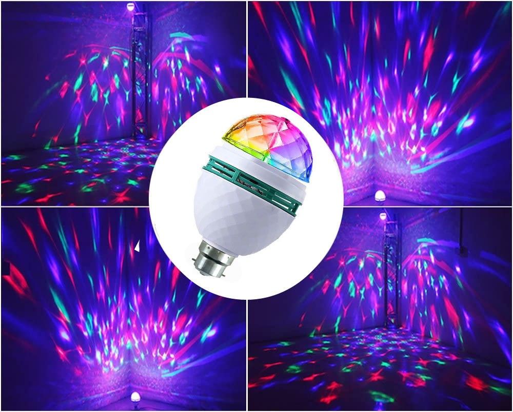 NEW ARRIVAL 360 Degree Rotating Crystal LED Bulb,LED Light, LED Disco Light for Party,Function,Diwali,Christmas Decoration, Single Disco Ball
