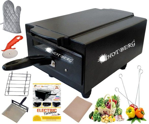 "16 Inches" Electric Tandoor 2000 Watt Iron Electric Tandoor (Aluminium Tray, Shockproof Rubber Legs, Pizza Cutter, Magic Cloth, Glove and Recipe Book) Electric Tandoor