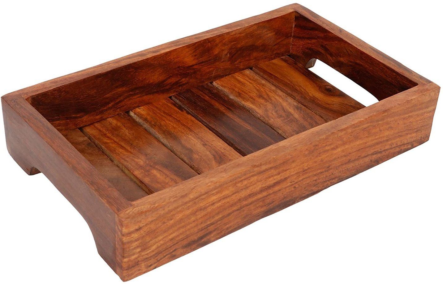 ooden Handmade Rectangle shaped Serving tray, Sheesham Handmade Tray (Tray)Sheesham Wood Handmade & Handcrafted Wooden Serving Tray Tray-image-23