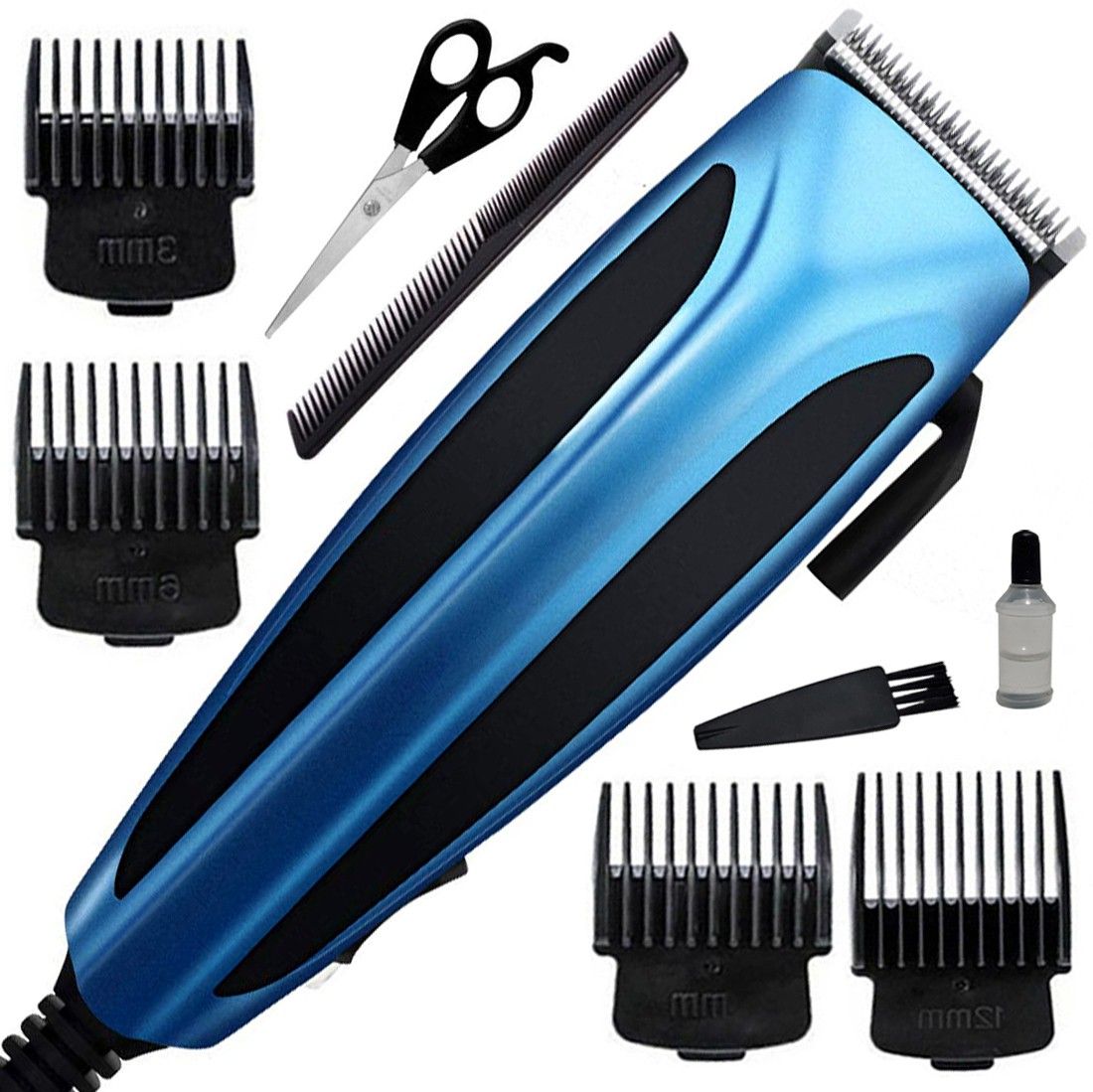 PODSF Professional Corded Waterproof Beard Mustache Trimmer Powerful Hair Clipper Salon Approved Electric Razor Grooming Set Kit 90157 Fully Waterproof Grooming Kit 0 minRuntime 4 Length Settings