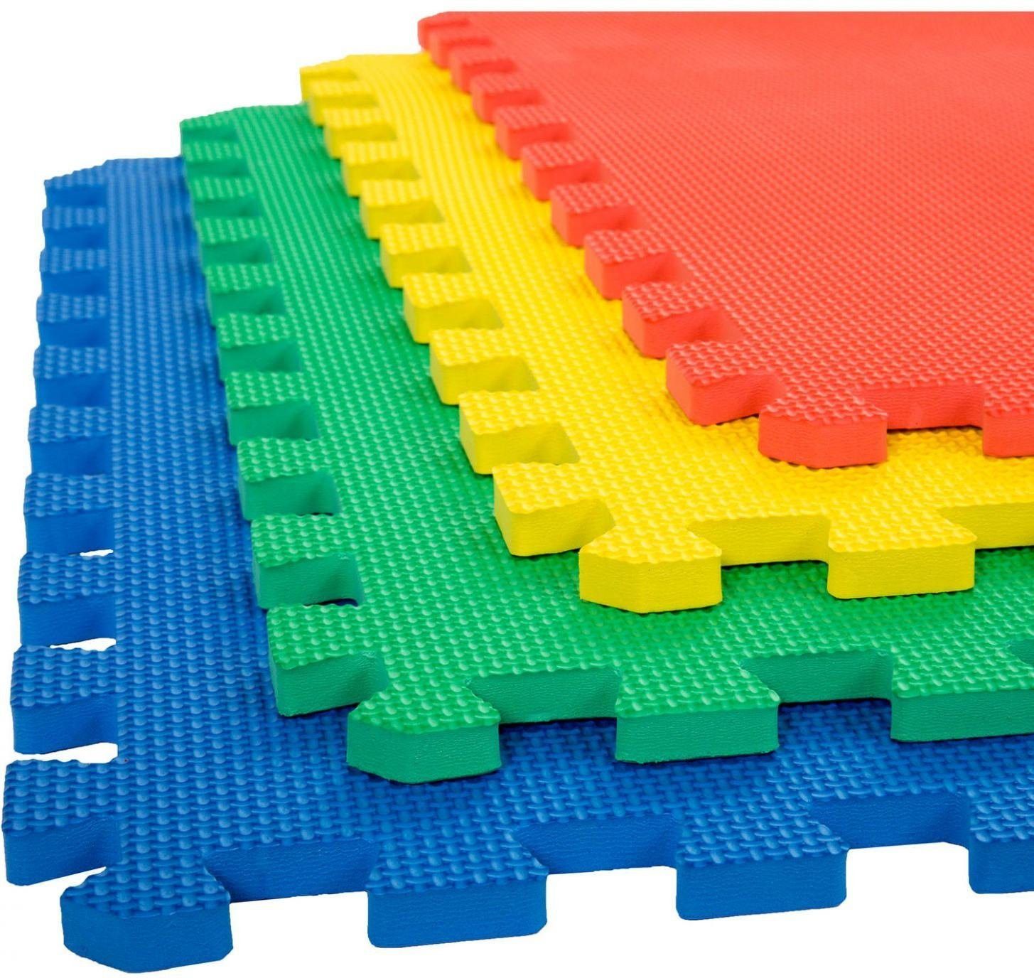 exotice Interlocking Flooring Mats for Yoga/Exercise/Kids Play(16 Sq. ft) 4 Tiles Multicolor 12 mm Yoga Mat-picture-8