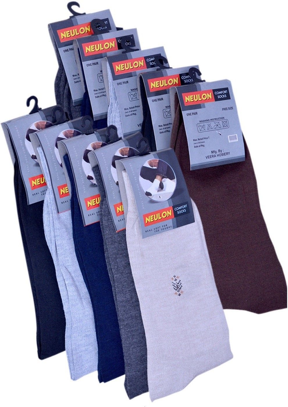 neulon Men Solid Mid-Calf/Crew-picture-26