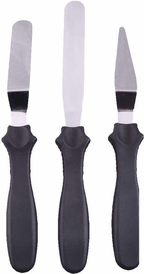 3-in-1 Multi-function Stainless Steel Cake Icing Spatula Knife Set of 3 Pieces Stainless Steel Cake Server