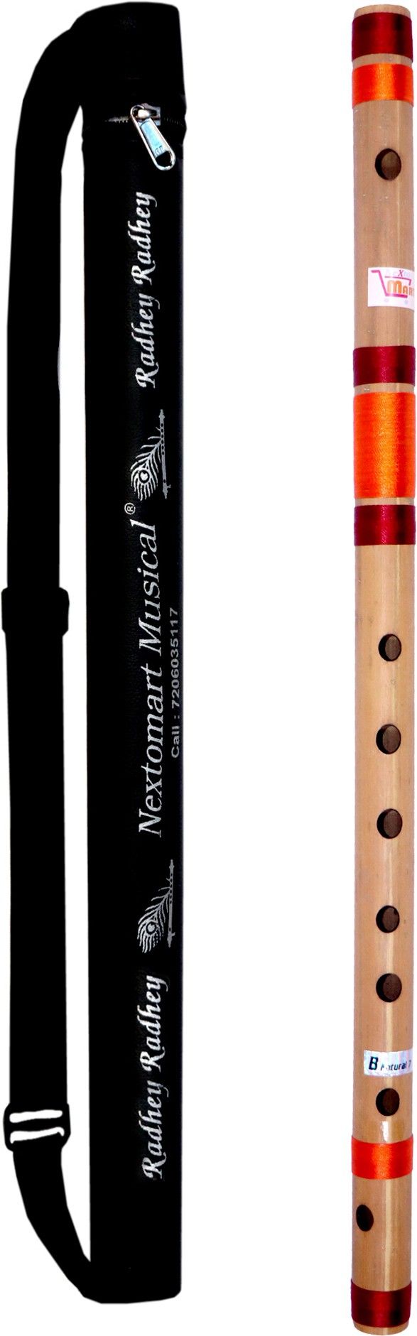 nextomart Musical Flutes Bamboo Flutes B Natural Base Bamboo Bansuri Size 20 Inch With Free Carry Bag Bamboo Flute-picture-30