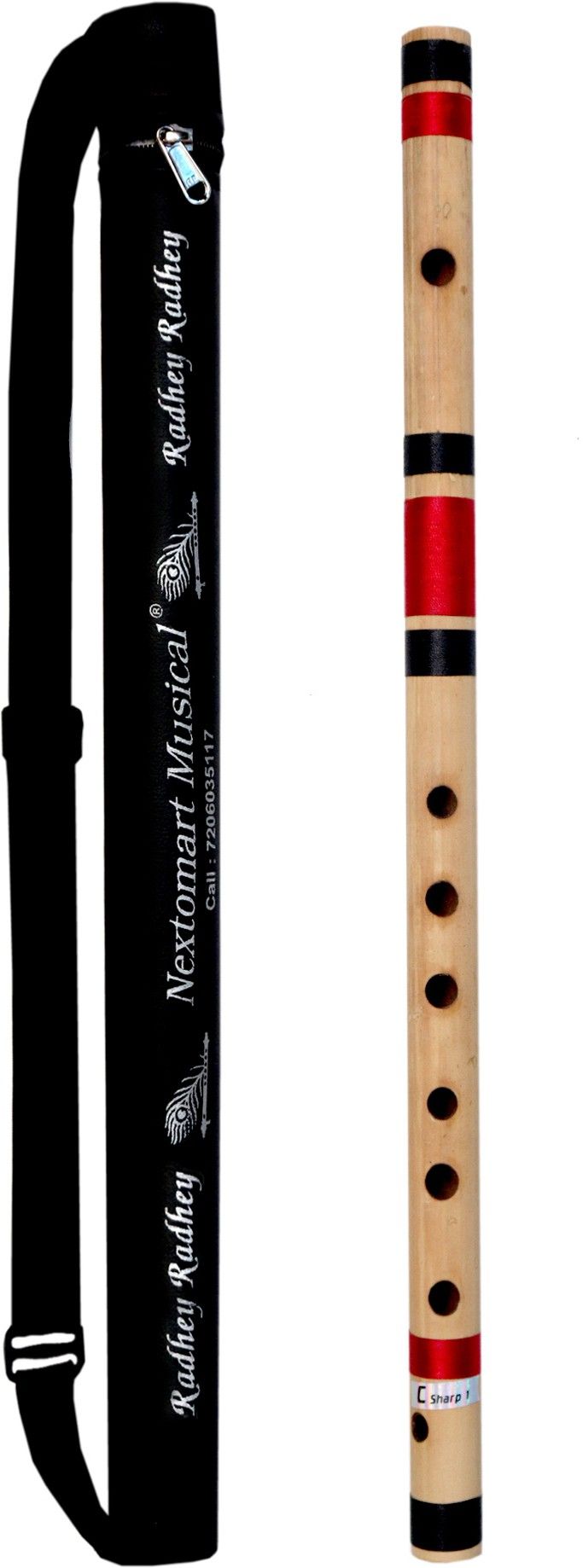 nextomart Musical Flutes Bamboo Flutes C Sharp Medium 7 Hole Right Hand Bamboo Bansuri Size 18.5 Inch With Free Carry Bag Bamboo Flute-picture-31