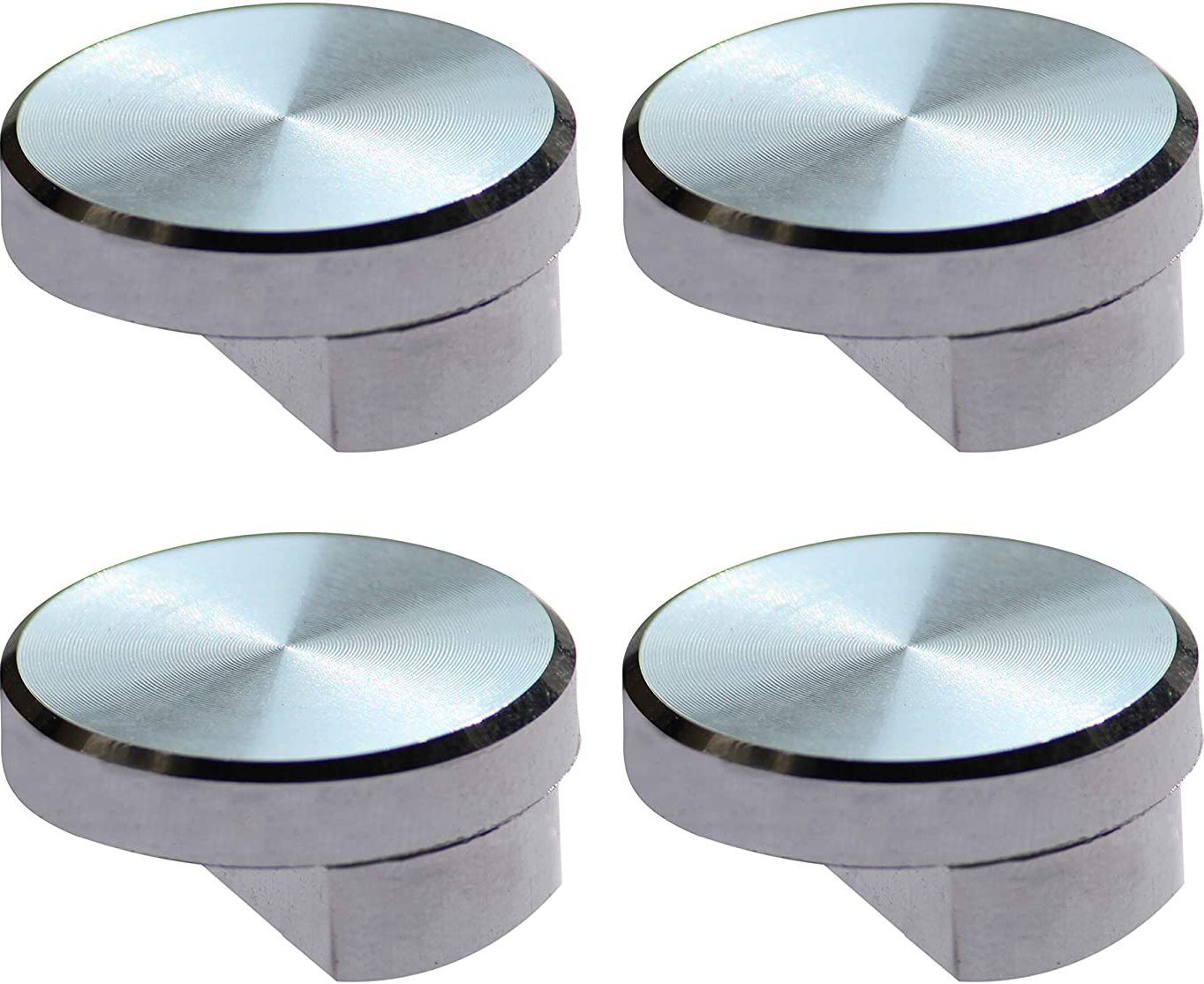 Fully Brass Half Round Mirror Glass Bracket Holder 8mm | Chrome Finish | Wall Mounted | Pack of 4 Piece Brass Glass Holder
