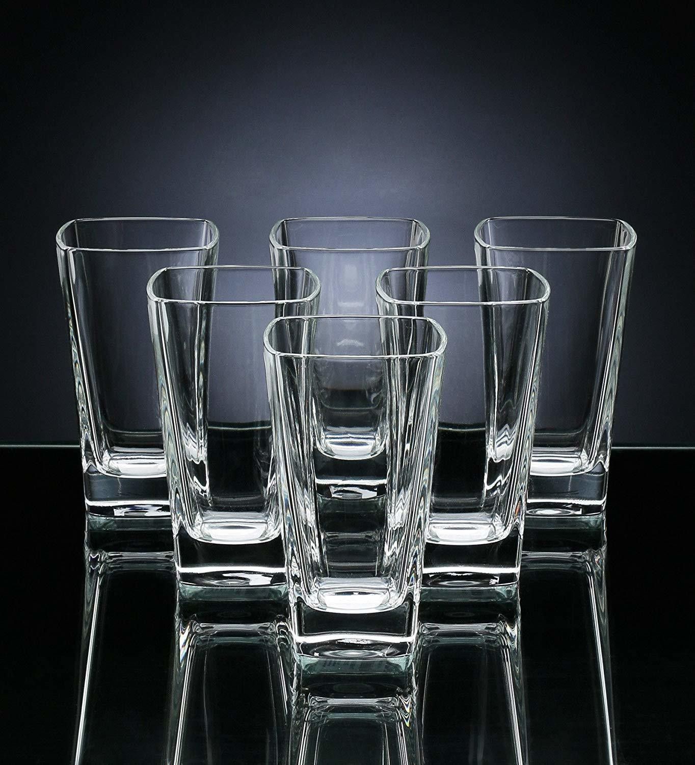 (Pack of 6) Premium Quality Clear Plasma Diamond Design, Unbreakable, Stylish, Transparent Glass Set Water/Juice Glass-image-48