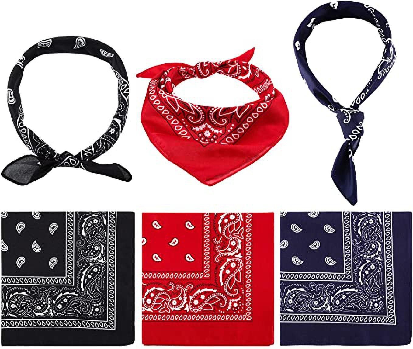Bismaadh Paisley Print Cotton Bandana Fashion Soft Stretch Head Wrap Headband Hair Band for Men & Women ["Black","Red","Royal Blue"] Handkerchief-picture-16