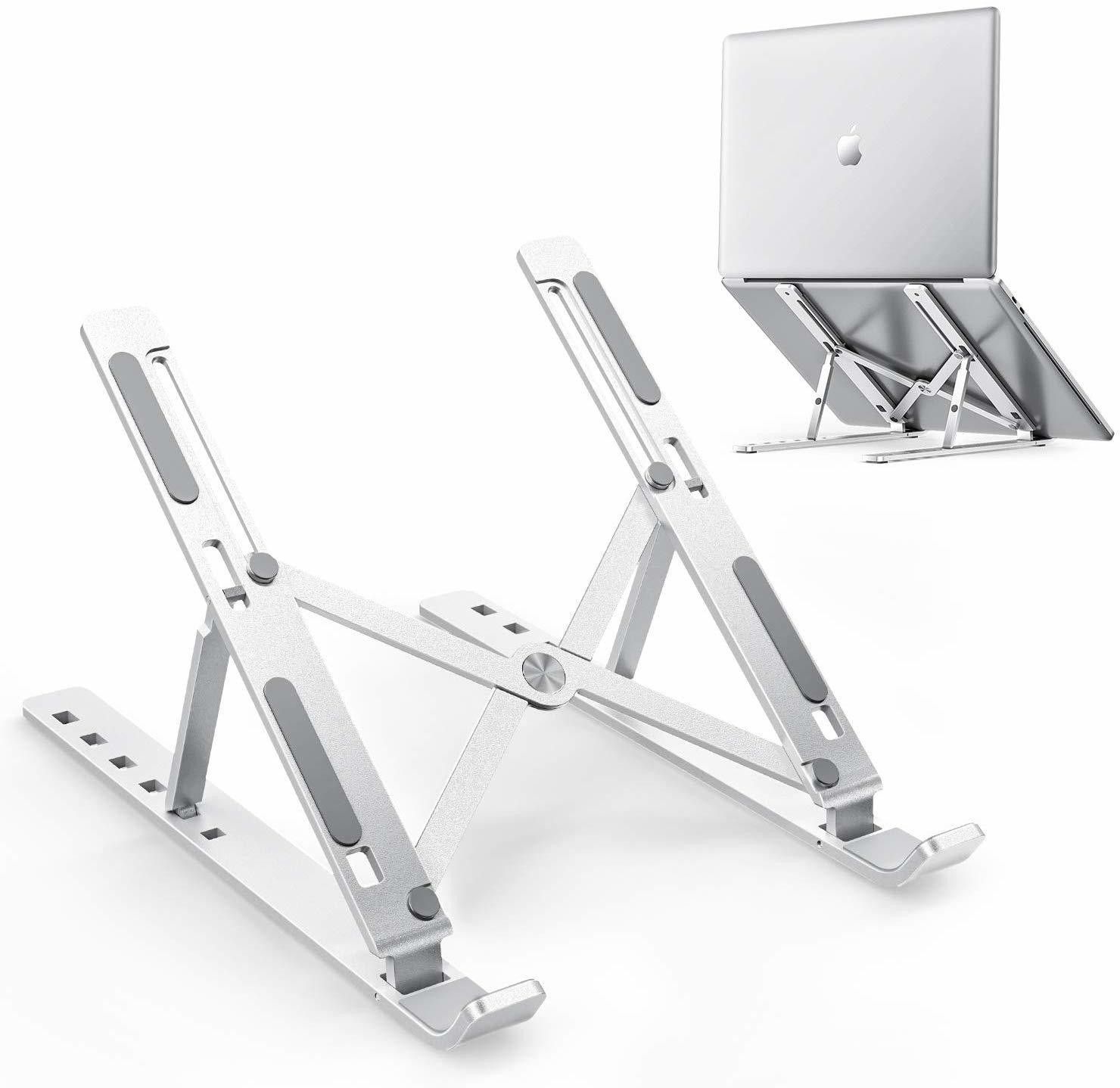 KriShyam Laptop Stand, 6 Levels Adjustable Laptop Riser, Ventilated Aluminum Laptop Stand-image-0