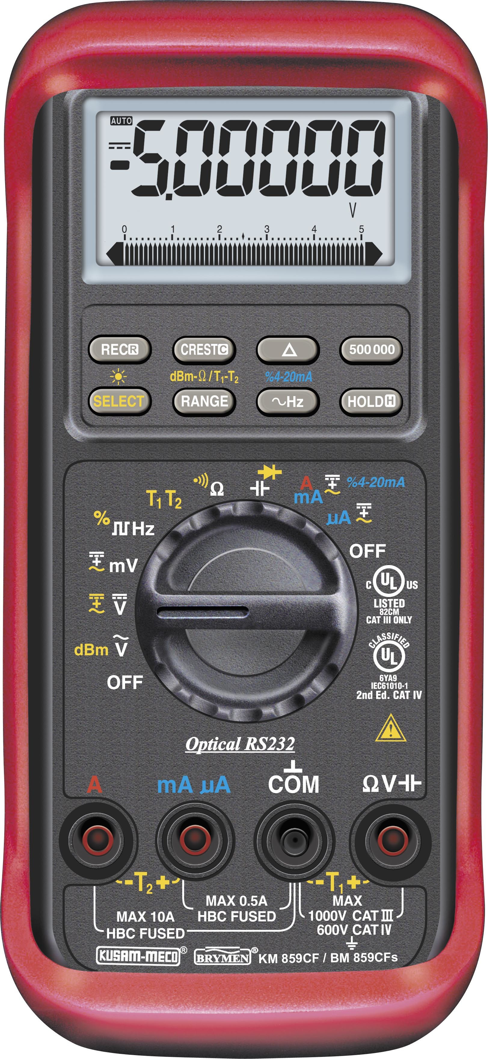 kusam-meco KM-859CF 5-4/5 DIGITS HAND HELD TRMS DIGITAL MULTIMETER COUNTS WITH PC INTERFACE(14 FUNCTIONS 43 RANGES) Digital Multimeter image 1