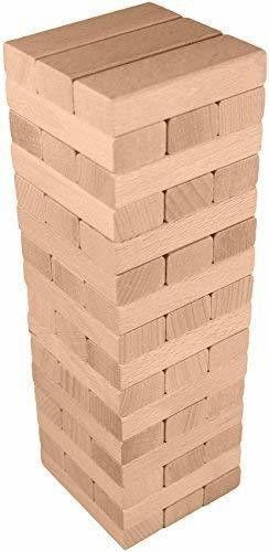 Natural Non Toxic Pine Wooden Block Stacking Game Timber Tower - 51 Plain Classic Blocks-image-43