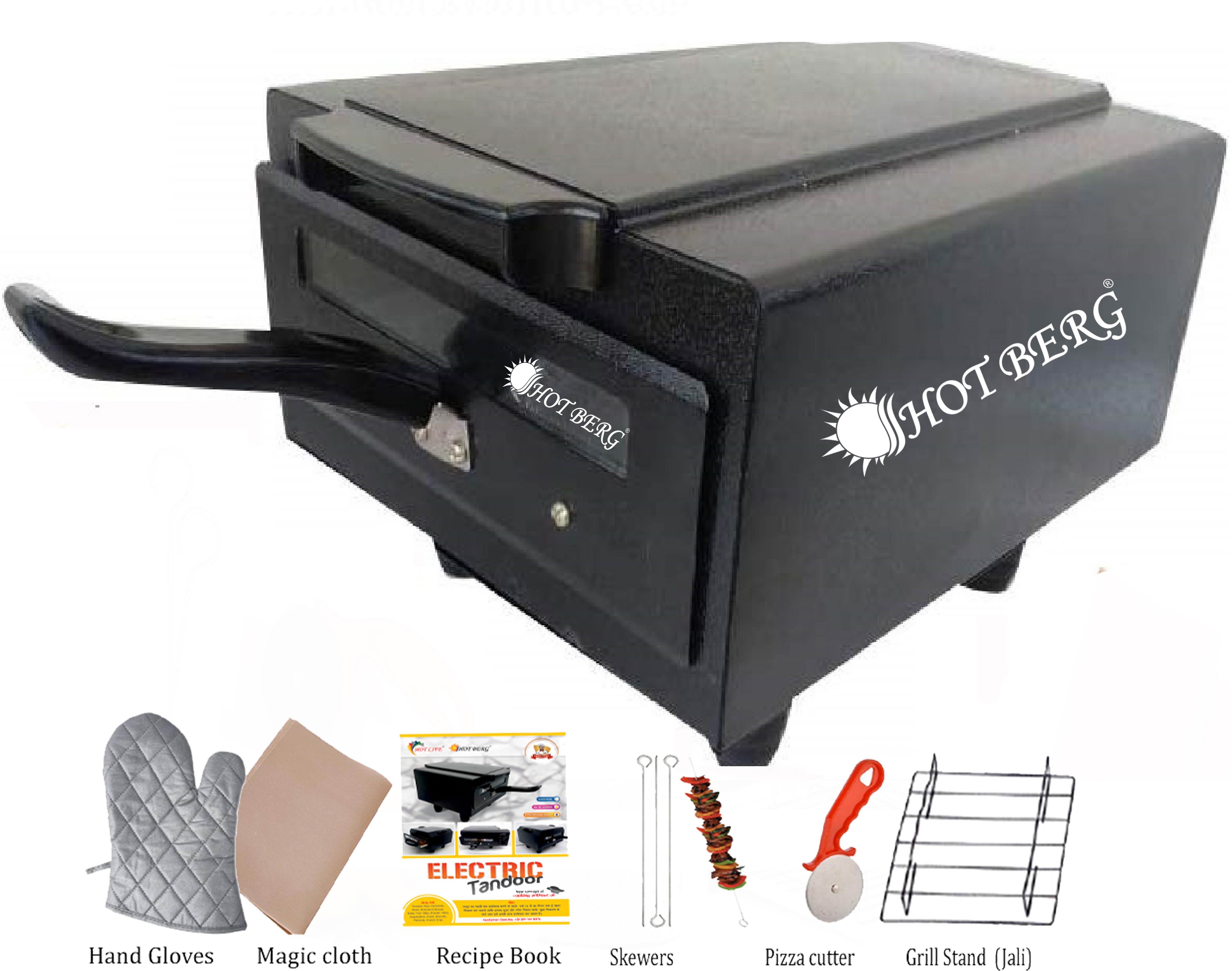 2000W Combo Electric Tandoor with 1 Pizza Cutter, 1 Recipe Book, 4 skwers, 1 Grill and 1 Magic Paper Electric Tandoor
