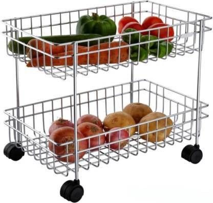 Vegetable and Fruit Trolley/Basket/Stand For Modern Kitchen Storage Rack Stainless Steel Kitchen Trolley
