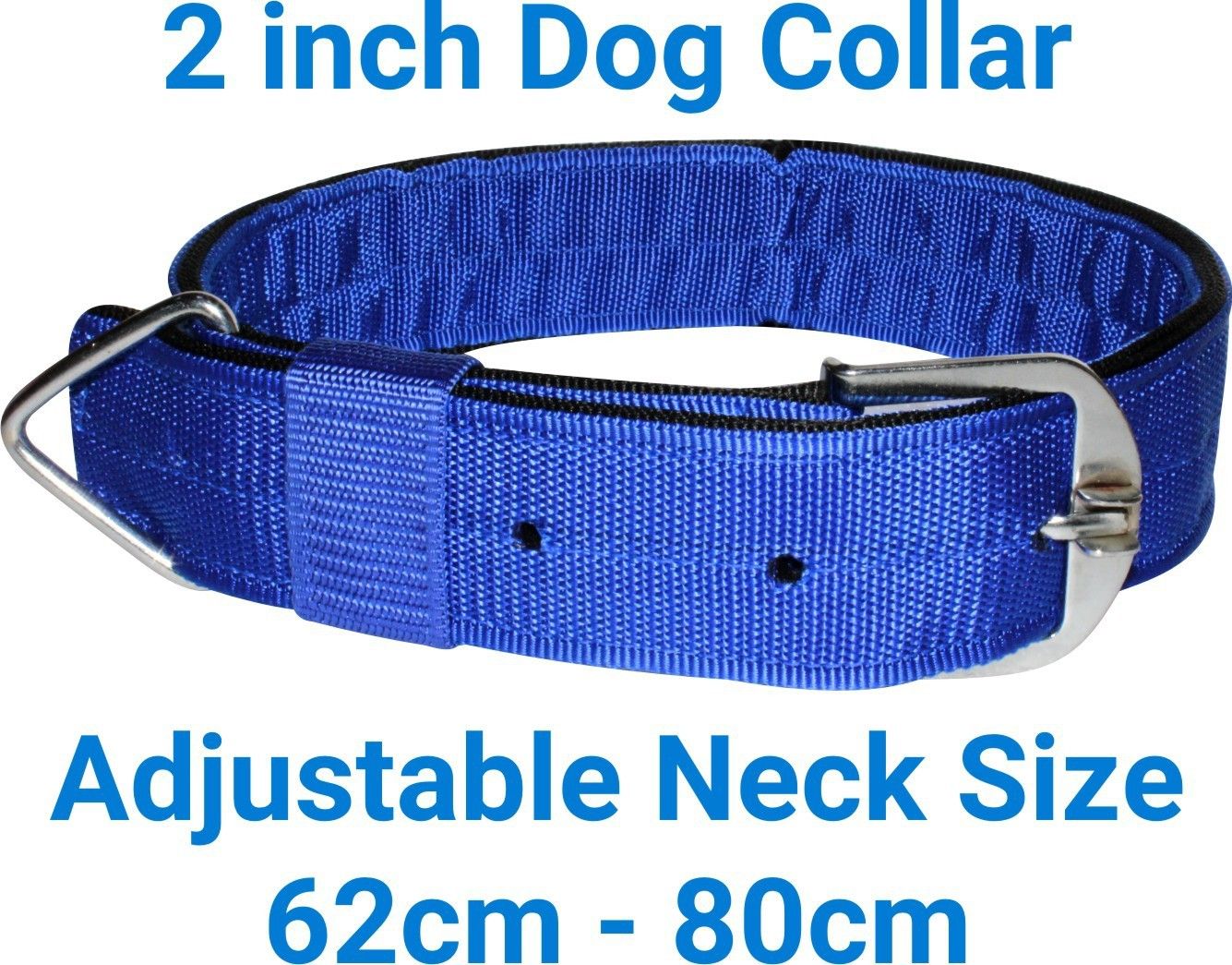 Good Quality Nylon 2 Inch Blue Dog Collar, Dog Belt Specially for Big and Heavy Dogs Neck Size 62cm to 80cm Lengthy Dog Everyday Collar-image-38