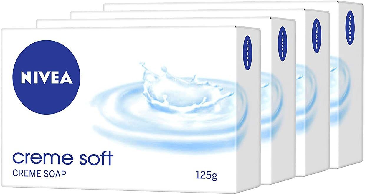 nivea Soap, Creme Soft, For Hands and Body, 125 g ( Pack of 4)-picture-14