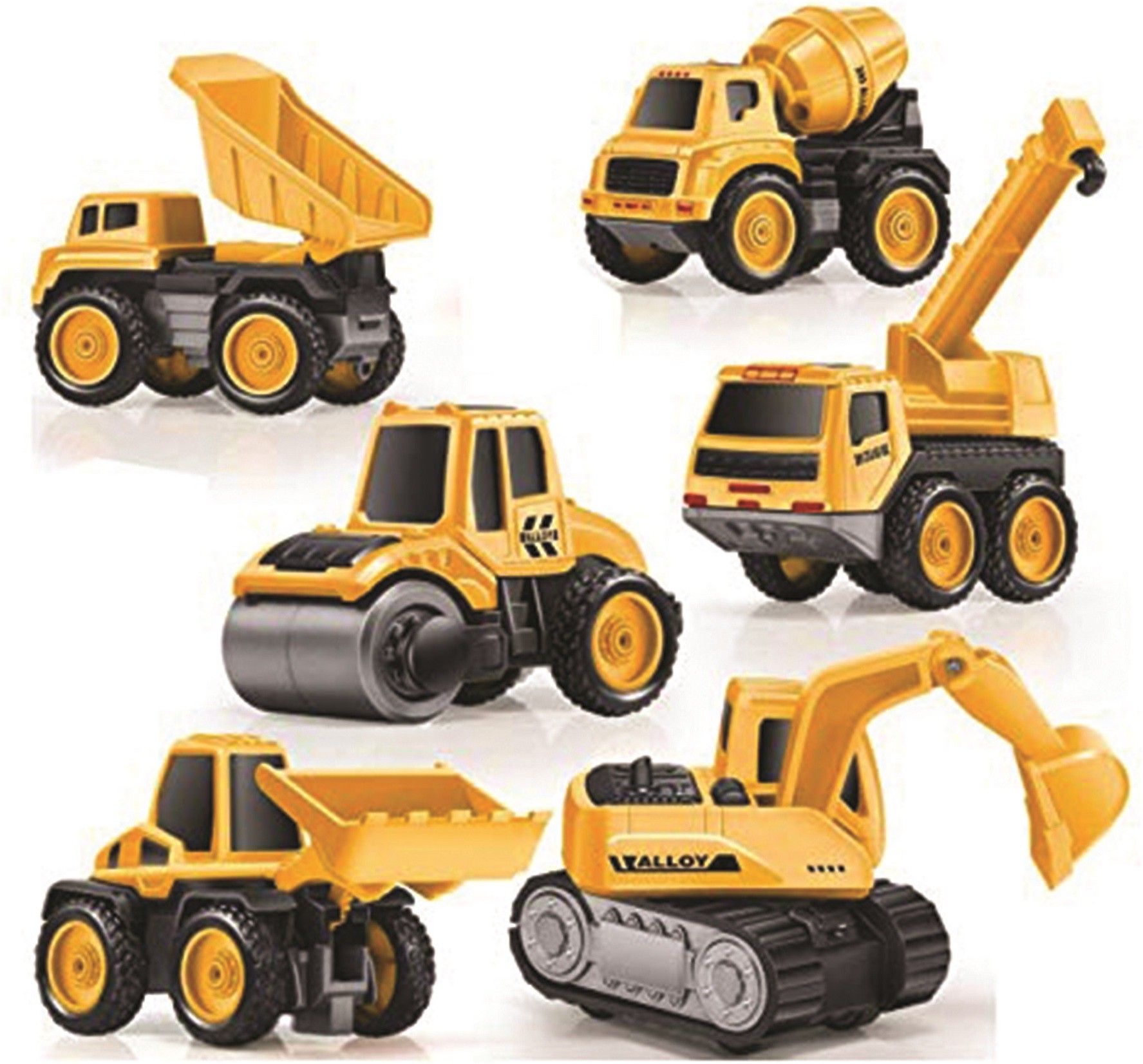 learn with fun Diecast Metal Unbreakable Pull Back JCB Dumper Roller Mixer Engineering car team-picture-42