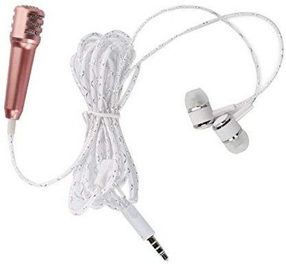 Portable Mini Microphone Attached With Earphone For iOS Android Smartphone PC Laptop Chatting Singing Karaoke Mic Attached Earphone with Mini Mic-image-0