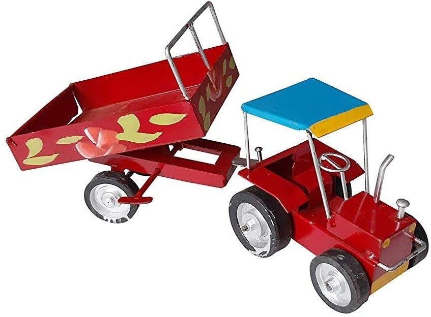 Metal Tractor Iron Tractor Lokhand Tractor Toy with Trolley for Your Kids-image-46