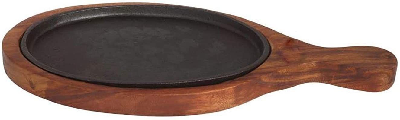 mikel enterprises Wooden Bat Base Serving Platter Sizzler Plate/Tray, Brown, Pack of 1 Sizzler Tray-picture-27