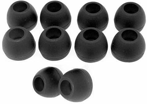 Hoppokart 10 pcs Soft Silicone Multi Color Rubber Earbuds Tips Eartips Earpads Earplugs in Earphones and Bluetooth Medium Size (10 Pcs Pack, Black) In The Ear Headphone Cushion-image-44