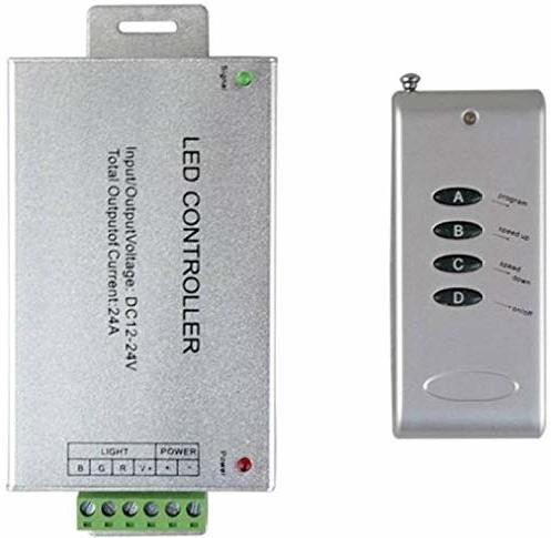 DC 12-24V 4-Keys Dimmer Remote Wireless RF LED Pixel Light RGB Controller 24 A Step Dimmer
