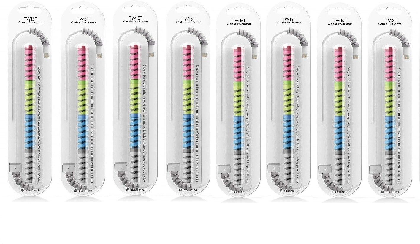 Jape Spiral Charger Cable Protector Data Cable Saver Charging Cord Protective Cable Cover Colourful Combo Pack of 8 Cable Protector-picture-13