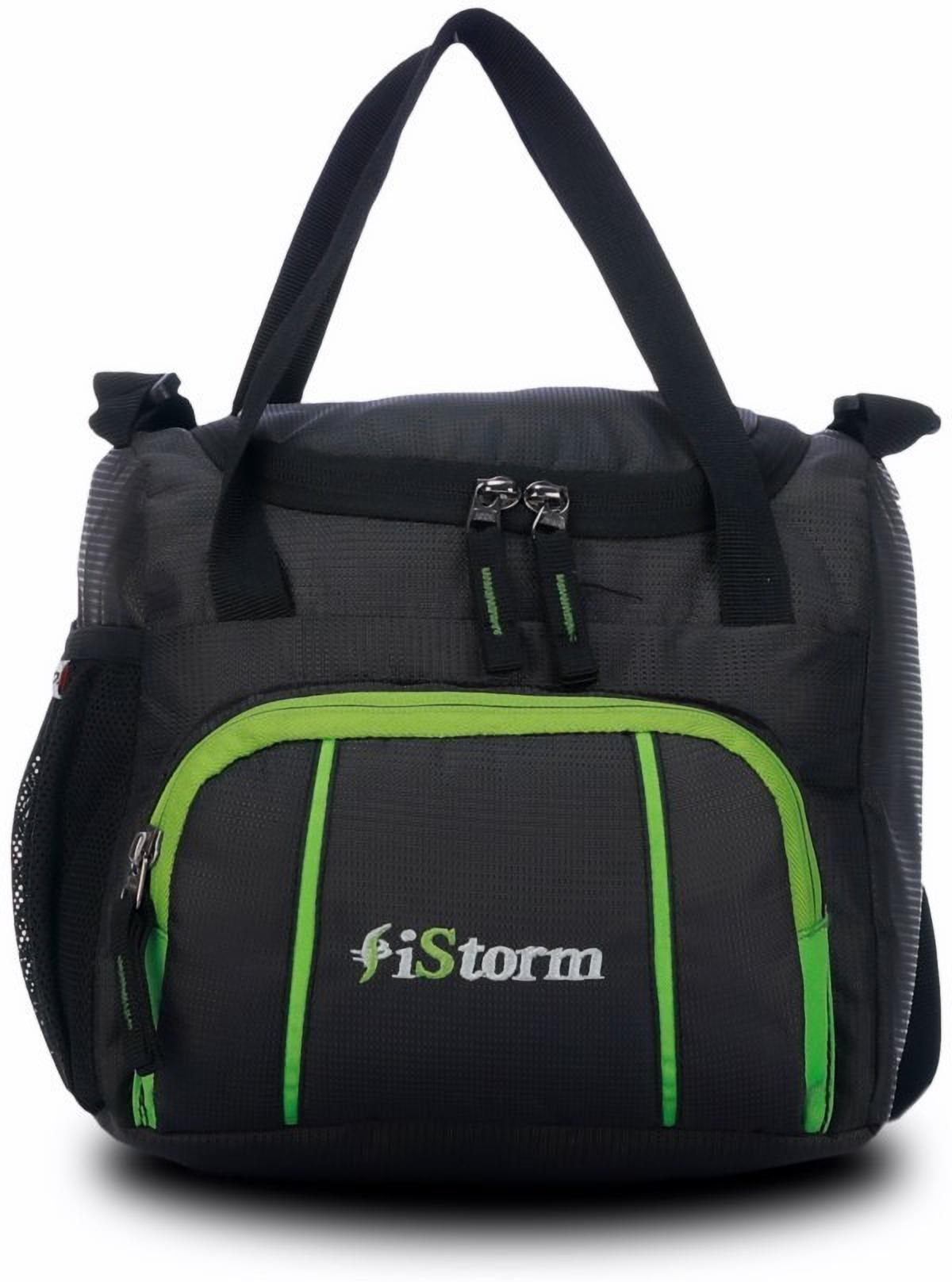 Spice Lunch Bag Black and P Green Zip Small Travel Bag