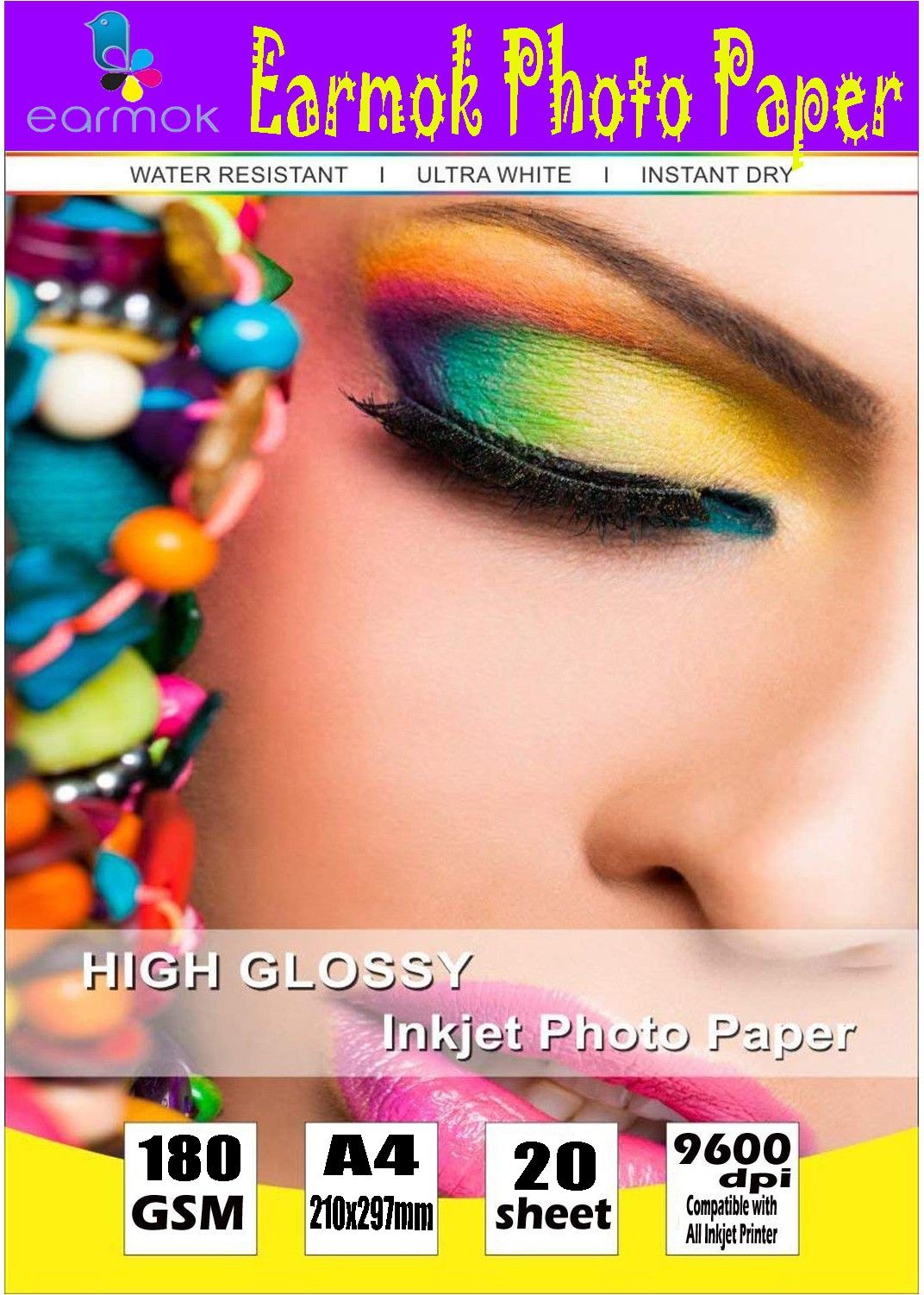 earmok Eco Plus 180 GSM Photo Paper Water Resistant Quick Drying High Glossy Inkjet Photo Paper A4 180 GSM A4 Photo Paper Set of 1-20 Sheets unrule A4 Size 180 gsm Photo Paper-picture-27