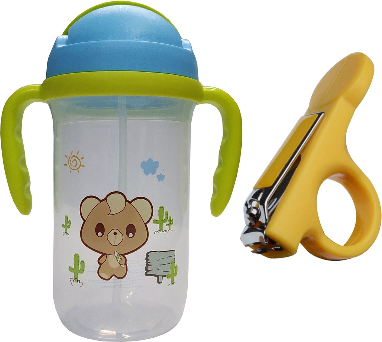 Eco-friendly Baby Water Bottle 350ml With Straw Children Kettle Drinkware And Baby Nail Cutter-image-43