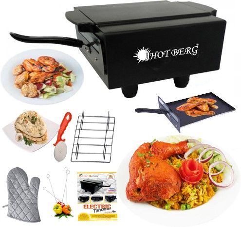 "10 Inches" Nano size electric tandoor with non stick trey (Black) Electric Tandoor