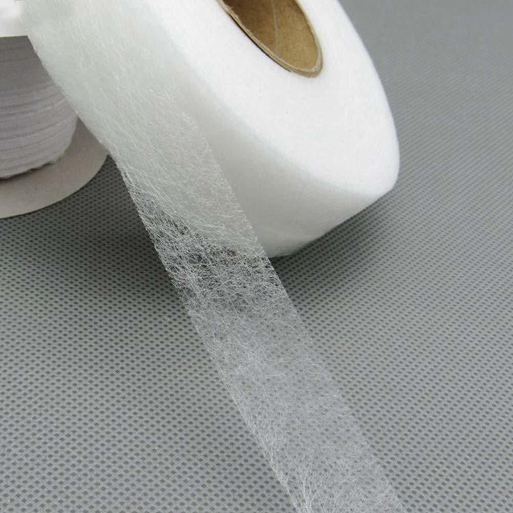 Rivil Civil Fabric Fusing Tape Double Sided Adhesive Hem Tape Iron on Tape (White) Buckram Interfacing Interlining Fusible 20mm Wide x 100 Yards Long Sewing Accessory Adhesive Accessory Tape Dot