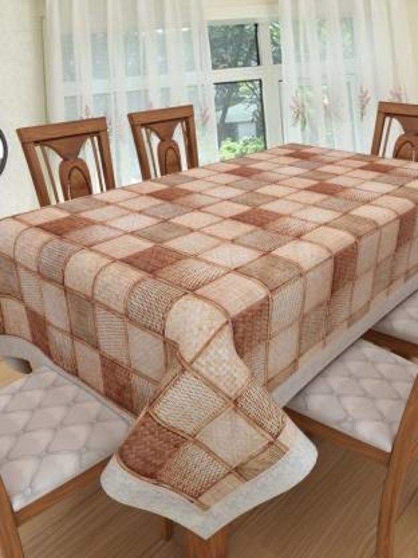 dakshya industries Checkered 6 Seater Table Cover-picture-25