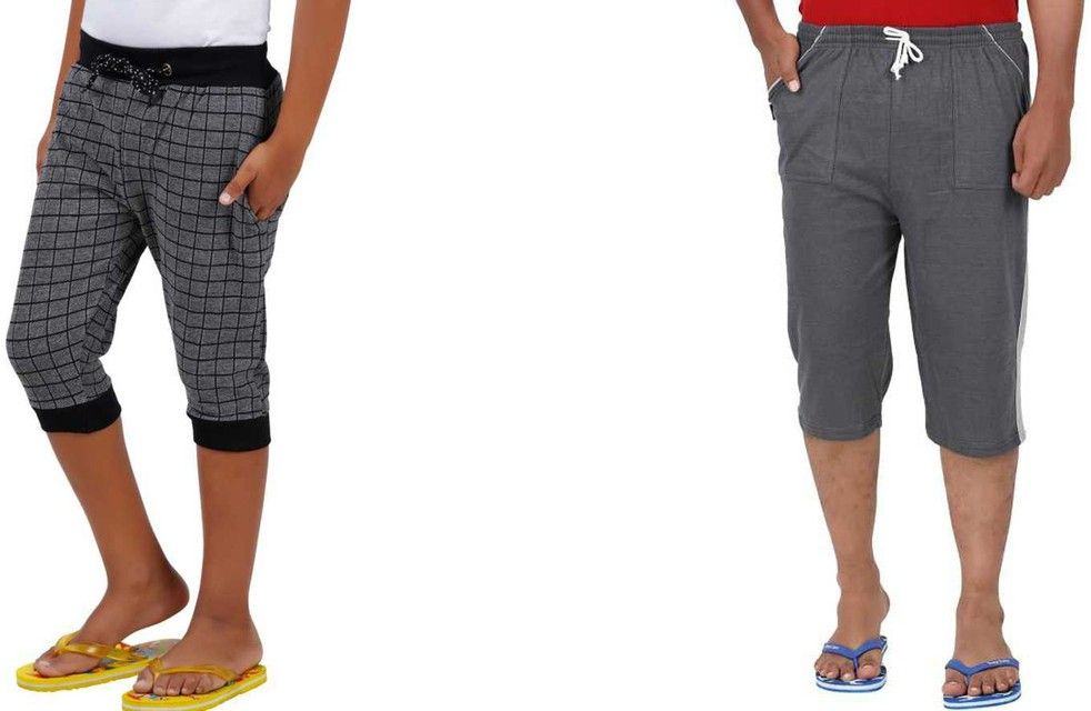 wellfitlook Checkered, Solid Men Three Fourths-picture-10