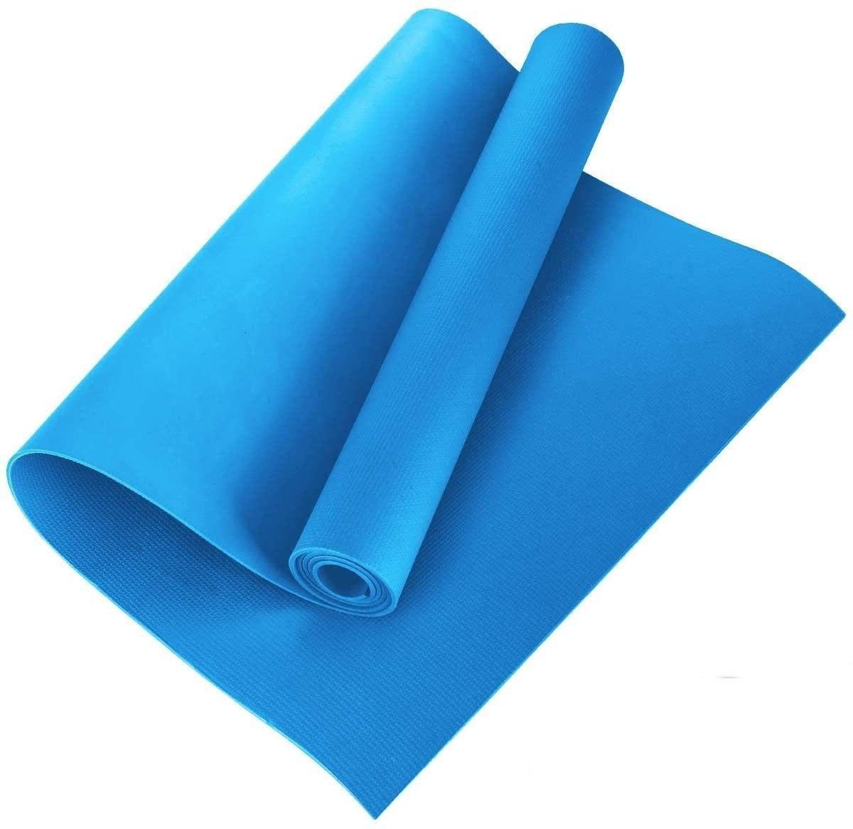 EcoFriendly Exercise Gym & Yoga Mats 4mm Blue For Men & Women Blue 4 mm Yoga Mat-image-22