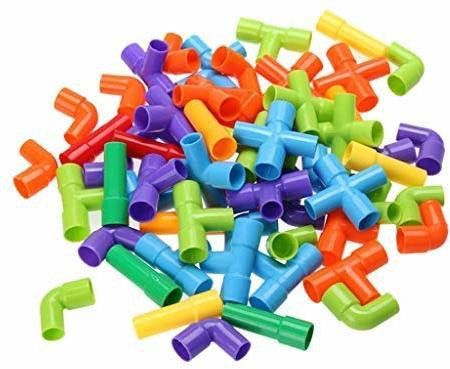 Colourful Creative Educational Construction Plastic Water Pipe Shaped Building Blocks Toy for Kids-image-6